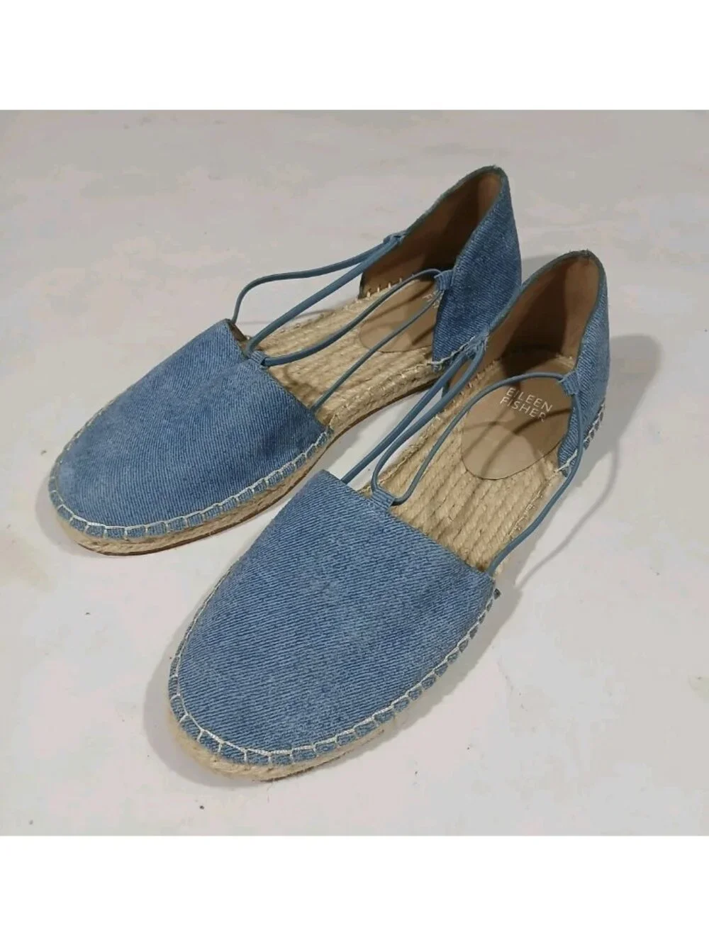 Eileen Fisher Lee Denim Blue Espadrille Sandals